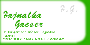 hajnalka gacser business card